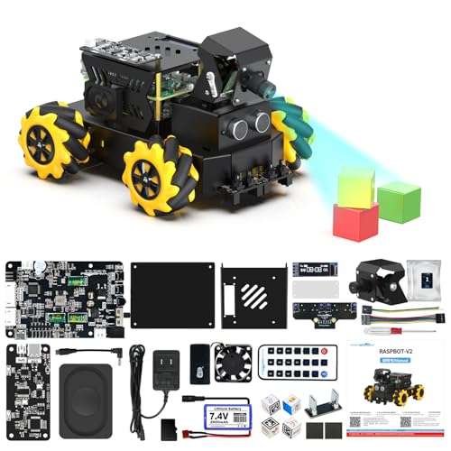 Yahboom RPi 5 ROS2 Robot Car 360°Movement, AI Vision & Tracking, Integrated Multimodal Large AI Model OpenRouter, AI Voice Interaction (Superior Without RPi5)