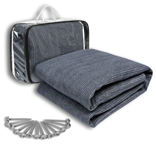 Froadp 4x5m Camping Outdoor Teppich Vorzeltteppich Wetterfest aus HDPE mit Aluminiumringen und...
