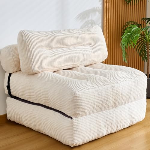 Kisoy Folding Sofa Bed, Convertible Sleeper Chair Couch Bed Faux