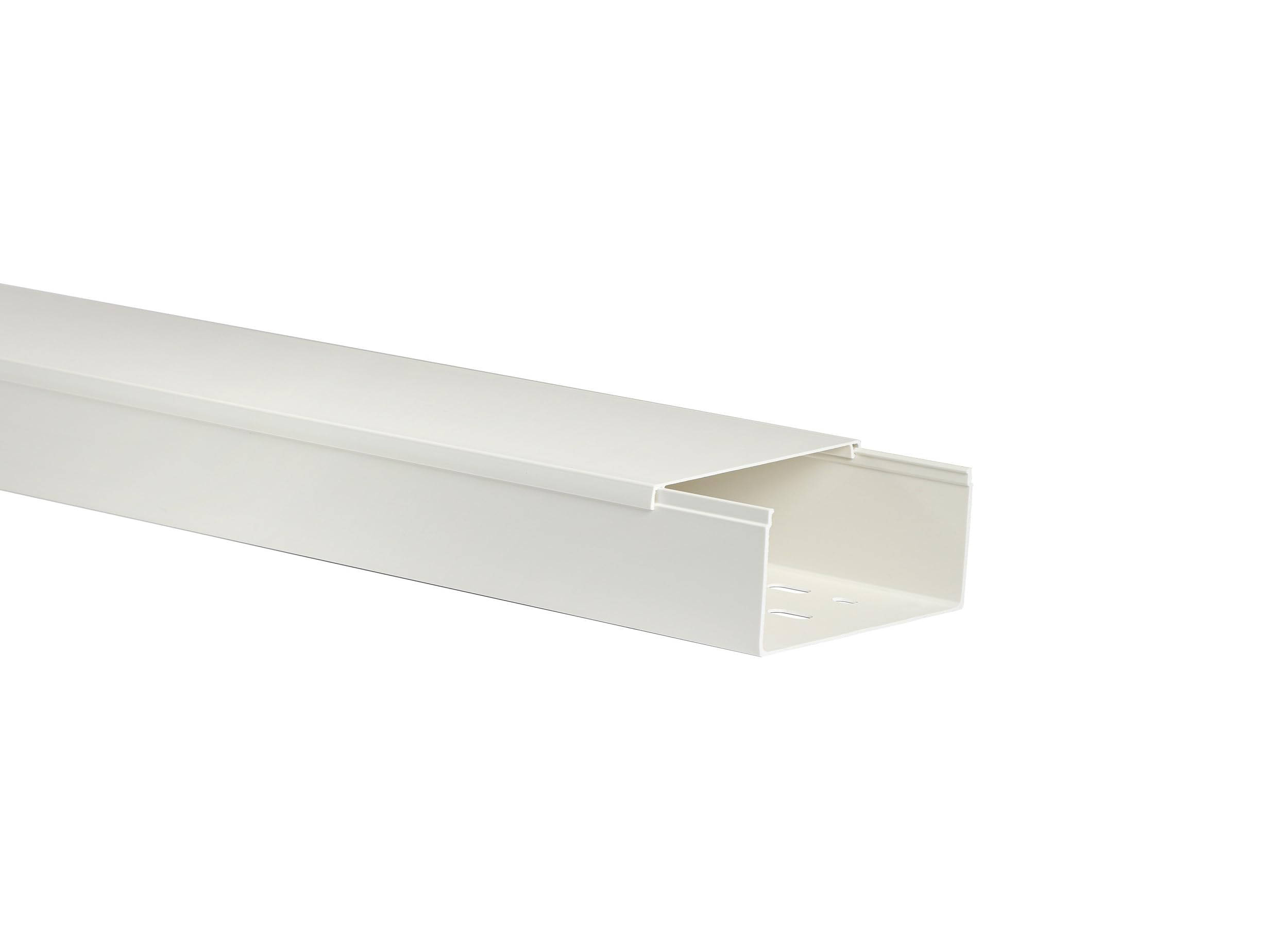 Goulotte électrique 90x40mmm Vendue avec 2 Cache de Fin Blanc