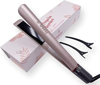 Alisador de cabelo, chapinha alisador de cabelo, alisador de cabelo e modelador de cabelo 2 em 1, chapinha chapinha em um, chapinha combo, chapinha redonda, LCD 129 °C/265 °F- 232 °C/450 °F