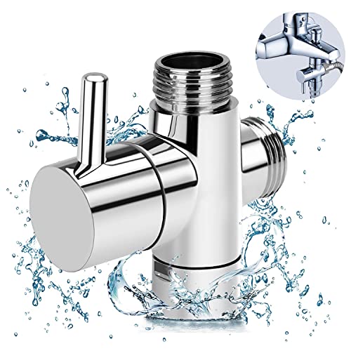 G1/2" Válvula Desviadora de 3 Vias Desvío de Ducha - Válvula de Conmutación de Latón,Válvula de Adaptador en T para Ducha,Conmutador de Cambio, Sistema de Ducha Valve,Cromado Cover