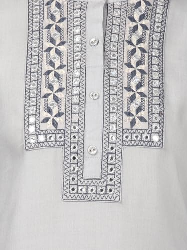 Image of rangita Women's Rayon Relaxed Fit A Line Calf Length Embroide A-Line Kurti | Kurta