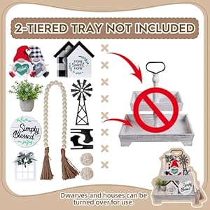 Eufrozy 11pcs Farmhouse Tiered Tray Decor Set, Rustic Tier Tray Decorations with Black and White Buffalo Plaid Gnome Ornaments Wooden Home Sweet Home Sign for Kitchen Table Decor Summer Housewarming Eufrozy 11pcs Farmhouse Tiered Tray Decor Set Rustic Tier Tray Decorations with Black and White Buffalo Plaid Gnome Ornaments Wooden Home Sweet Home Sign for Kitchen Table Decor Summer Housewarming