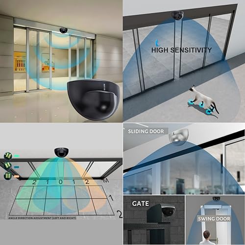 Image of Dewire 24.125 Ghz Microwave Sensor, Automatic Door Radar Sensor, Human Motion Detection for Doors, ATM Malls (Black)