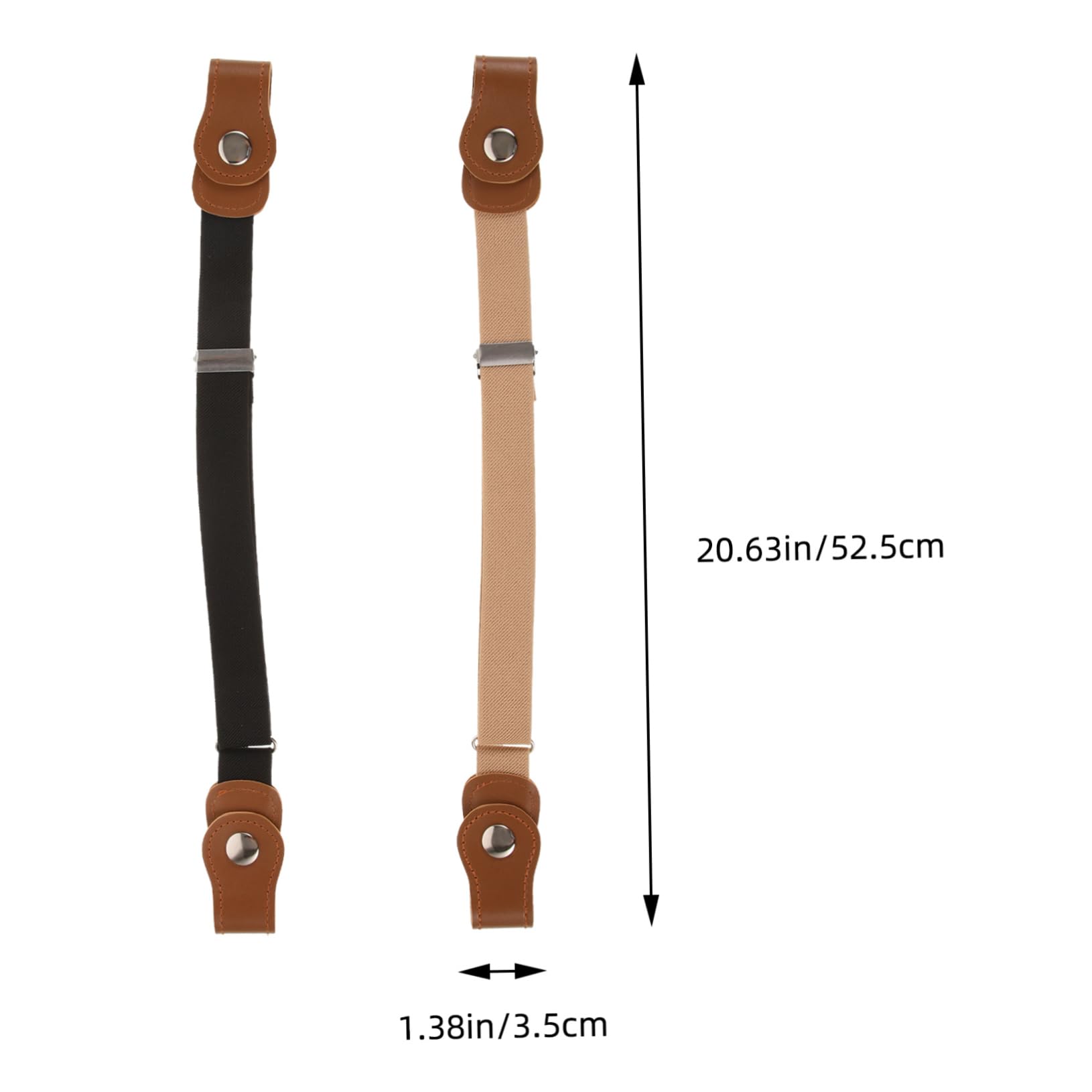 NOLITOY 2pcs Elastic Waist Belts for Stretchy Buckle Belts for Dresses Jeans School Uniforms