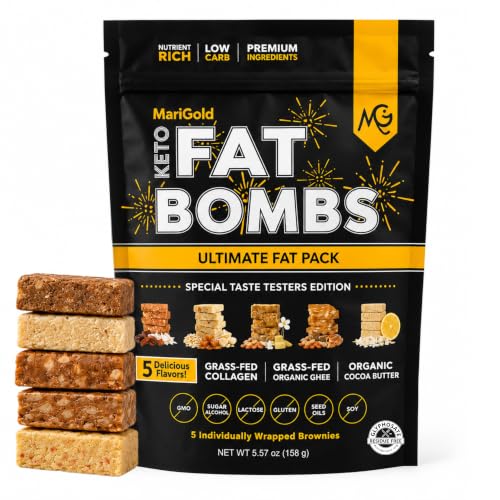 MariGold Keto Fat Bombs, 5-Flavor Sampler, Low-Carb Protein Bars