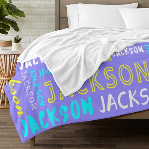 Personalized Name Blanket Customized Baby Blankets for Girls Boys Adults Monogrammed Blankets and Throws Christmas Birthday Mothers Fathers Valentines Day Gift