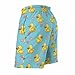 Men's Beachwear Quick Dry Pink Heart Polka Dots Blue Yellow Rubber Ducks Board Shorts Flat Front Short with Pockets Fashion Vacation Beach Shorts
