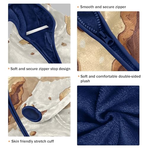 Bitten Broken Cookie Crumbs Girls Fleece Jacket Girls Fall Jacket Girls Zip Up Hoodie Girls Sherpa Jacket 2-10T3