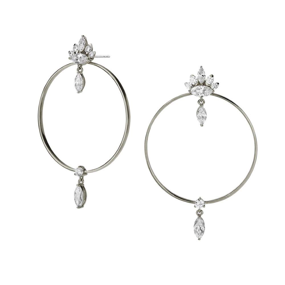 Nadri Tango Frontal Hoop Earrings - Trendy Small Hoop Earrings For Women, Perfect for Everyday Styling with Rhodium and Gold Earrings for Women of all Ages