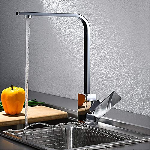 Mitigeur d'eau froide et chaude rotatif carré pour évier de cuisine et salle de bains