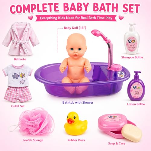 Set de Baño para Muñeca de 13 Pulgadas con Accesorios miniatura 4