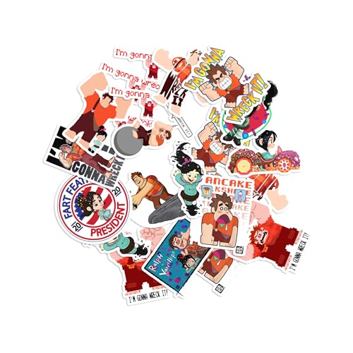 Stickers Pack 20Pcs Wreck Skateboard It Hat Ralph Laptop Phone Case Gonna Wall Decoration Wreck Water Bottles Hard It Bedroom Bike Bumper Motorcycle Car