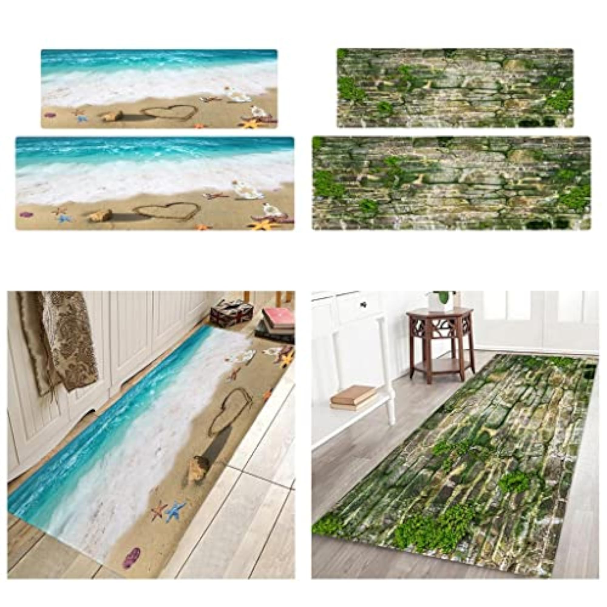 Green Non-Slip Runner Rug 40X120cm for Modern Homes