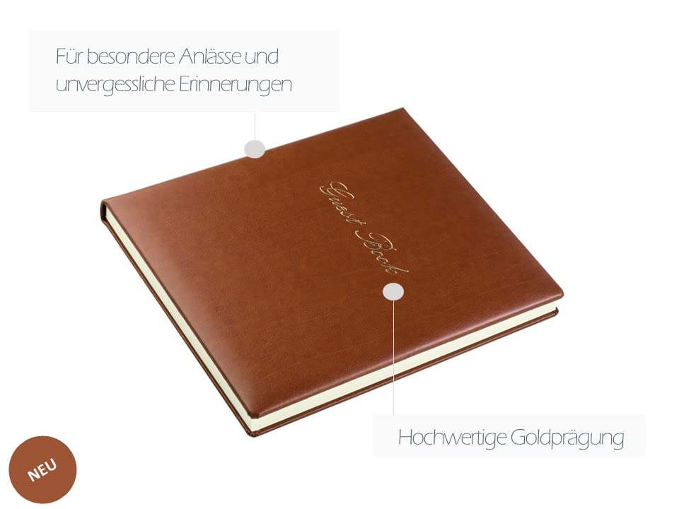 Livre D'Or Delmon Varone En Cuir Vintage - Personnalisable Pour Mariage, Baptême