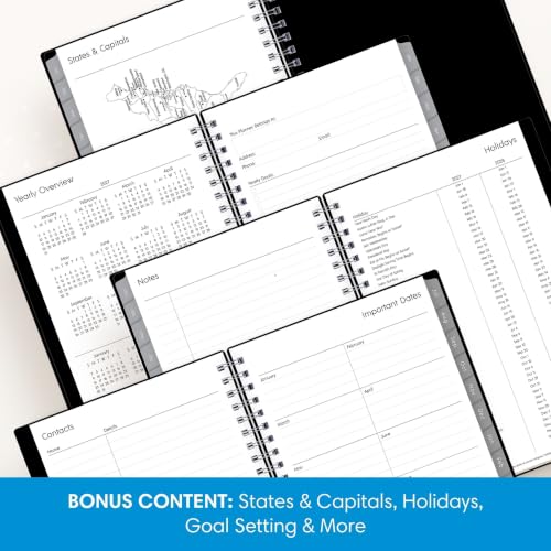 Image of Blue Sky 2027 Weekly and Monthly Planner Calendar, Includes January 2027 - December 2027, 5 inch x 8 inch, Flexible Cover, Wirebound, Laminated Tabs, Enterprise (Pack of 3)