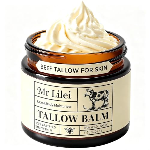 Beef Tallow for Skin, Beef Tallow and Honey Balm, Face & Body Moisturizer