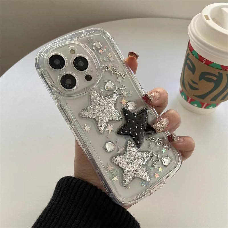 Amazon.com: LOLAGIGI for iPhone 12 Case Bling Stars 3D Hearts