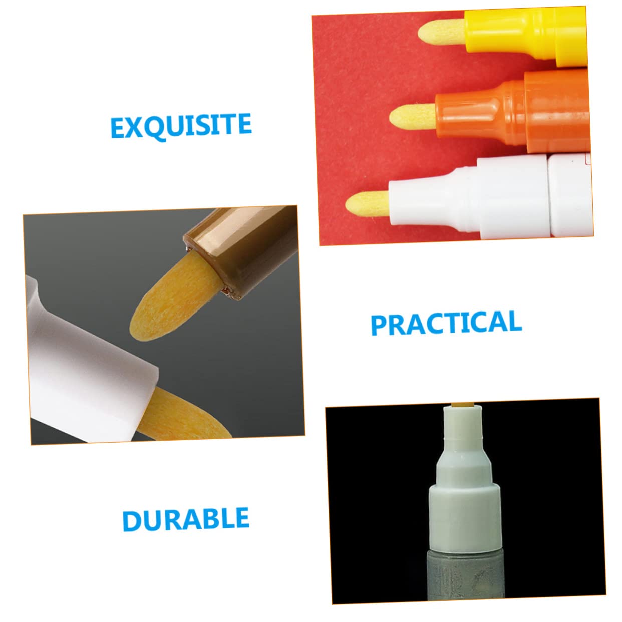 HOMSFOU 4 Sätze Ersatzminen Für Lackstifte Ersatzspitzen Für Lackstifte Marker Pinselspitzen Quadratische Spitze Lackstift Ersatzspitzen Gelbe Polyester Chemikalien 60 Stück * 4