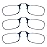 ThinOptics Readers Rectangular Reading Glasses, 3 Pack-Blue, 44mm + 2.5