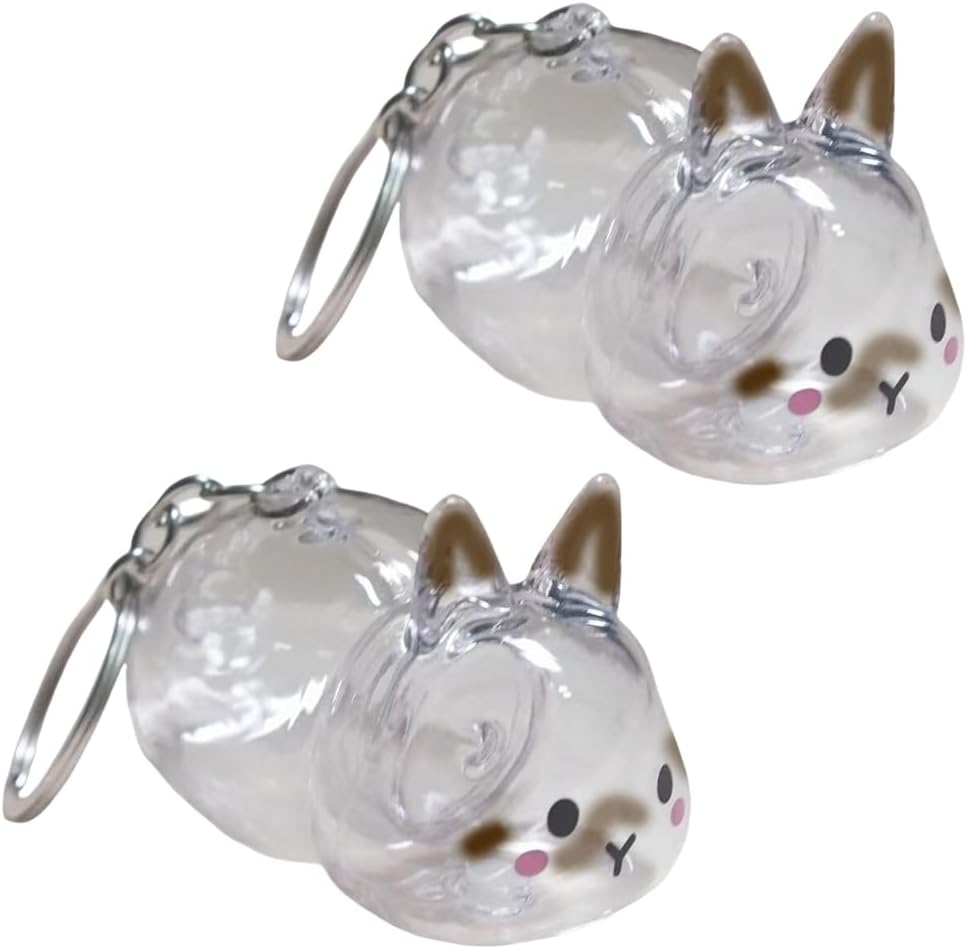 Innovative Bunnies Shape Pendant Holder For Pet Hair Keepsakes Decorative Pet Furs Collector Keychain Charm