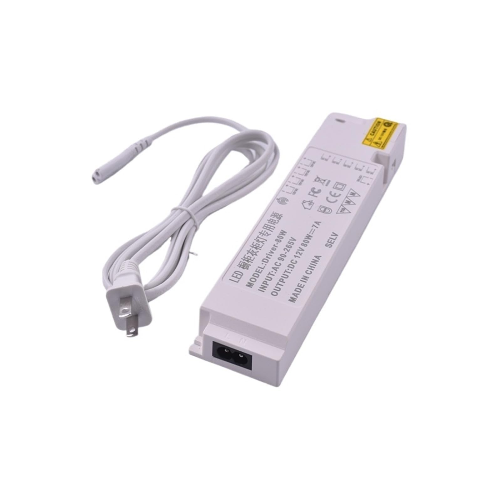 PWANUIGTE LED Wardrobe Cabinet Light Power Supply 12V Interface Constant Voltage Induction(12V-7A-80W-8 interfaces)