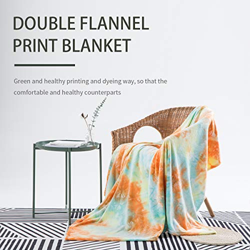 Cocoplay W Tie Dye Throw Blanket, Orange Throw Blanket Super Soft Fuzzy Light Weight Luxurious Cozy Warm Microfiber Blanket For Bed Couch Living Room (Multi Orange, Throw (50"X60")) #TOP16