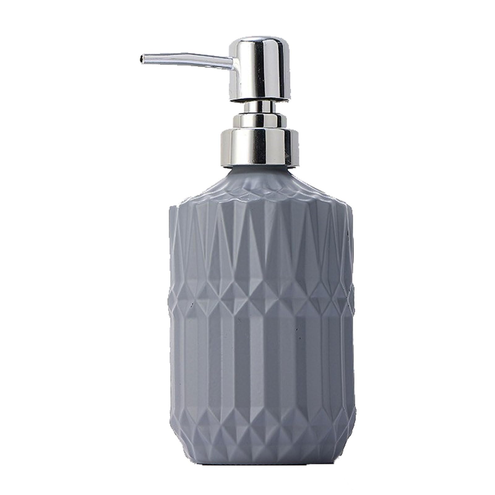 Kxaoxgrc Grey Glass Soap Lotion Dispenser Set, Glass Soap Dispenser 450Ml Push Type Multicolor For Dishwashing Liquid Lotion Shower Gel(,Nero)