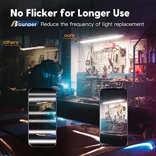 Image of Bbounder 10 Pack Linkable LED Utility Shop Light, 4 FT Integrated Fixture for Garage, 40W Equivalent 250W, 5000K Daylight, Surface + Suspension Mount, Florescent Light Fixture Replacement, White