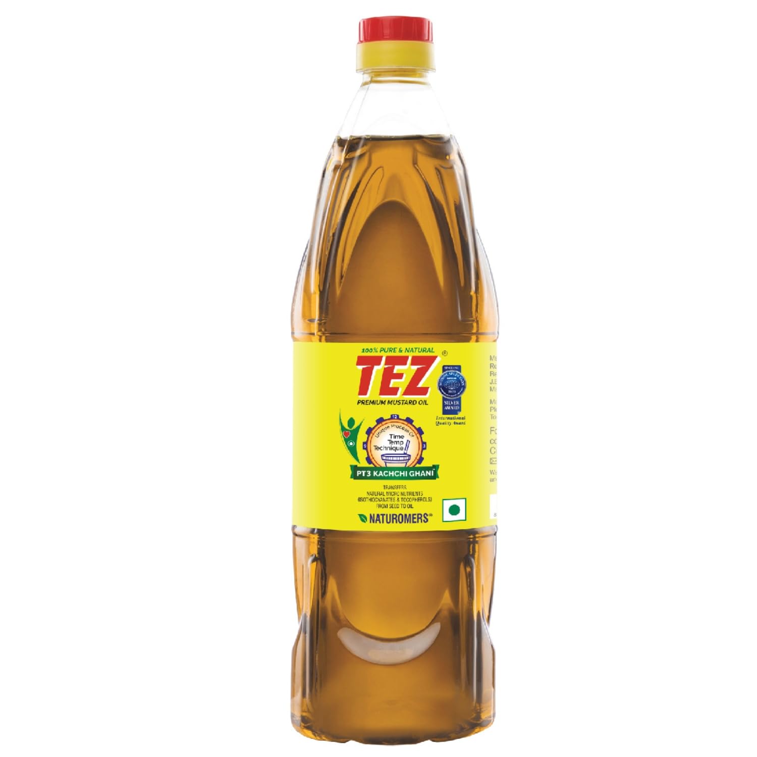 Tez Premium Mustard Oil | PT3 Pure Kachchi Ghani Sarson Oil | 100% Pure & Natural | Cold-Pressed Cooking Oil | 1 Litre PET Bottle | No Artifical Flavours & Preservatives (B018TLLI4I) Amazon Price History, Amazon Price Tracker