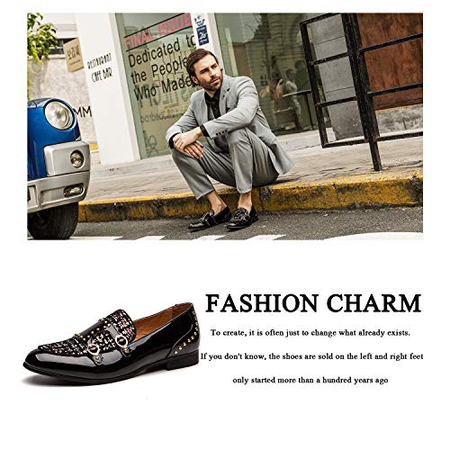 Image of JITAI Men's Dress Shoes - Casual Rubber & Leather Loafers for Men - Fashion Business Formal Wear