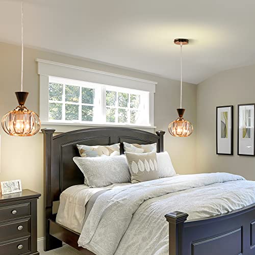 Frixchur Gold Crystal Pendant Light Small Crystal Chandelier Flush Mount Ceiling Lighting Hanging Chandelier For Hallway Closet Dining Room Island Bedroom E26 #TOP2