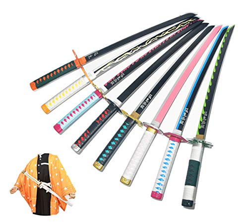 Wanqian　おもちゃ　日輪刀　鬼滅の刃　煉獄杏寿郎　子供　にちりんとう　77cm　キッズ　きめつのやいば　日本刀　模造刀　木刀　鬼殺隊　柱　誕生日　コスプレ　アニメ 派生玩具