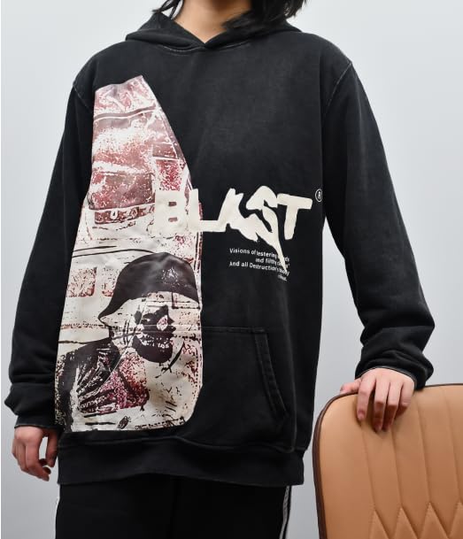Y2K Hoodie Gothic Casual Alphabet Blast Print Pattern Skull Fashion Hoodie Men Harajuku Men Clothing4