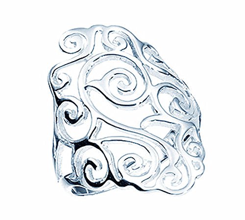 Bague baroque large en argent 925 de qualité bijoutier pour femme