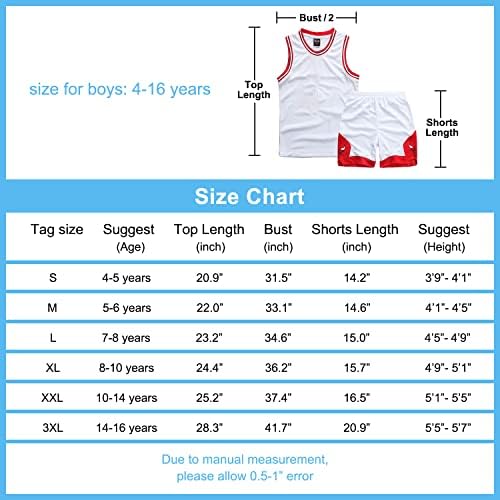 Geek UP Kids Boys Basketball 2-Piece Basketball Performance Tank Top and Shorts Set