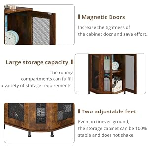 JKsmart Corner Storage Cabinet, 3-Tier Farmhouse Storage Cabinet with Doors and Shelves, Small Floor Cabinet, Freestanding Bathroom Cabinet for Entryway, Bathroom, Living Room, Rustic Brown JKsmart Corner Storage Cabinet 3 Tier Farmhouse Storage Cabinet with Doors and Shelves Small Floor Cabinet Freestanding Bathroom Cabinet for Entryway Bathroom Living Room Rustic Brown