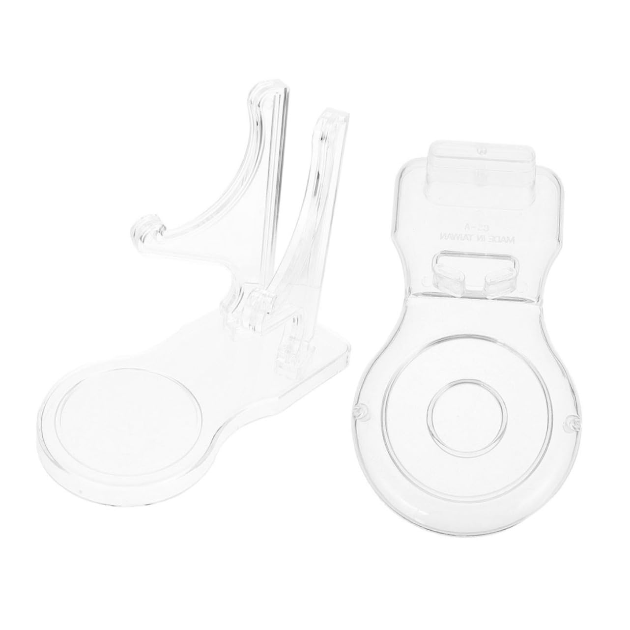 Hemobllo 2pcs Clear Acrylic Plate Display Stand Elegant Desktop Dish Holder for Plates Photo Frames and Decorative Items Minimalist Design Space-saving and Transparent