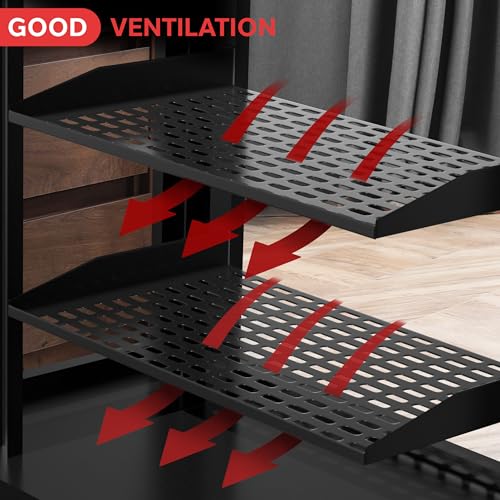 Image of Pyle 19-Inch 1U Server Rack Shelf - 10 pcs. Vented Metal Shelves for Optimal Airflow, Wall or Rack MountableSupports up to 110 lbs, 17 x 10' Shelf Tray for Cabinets, Computers & Network Equipment