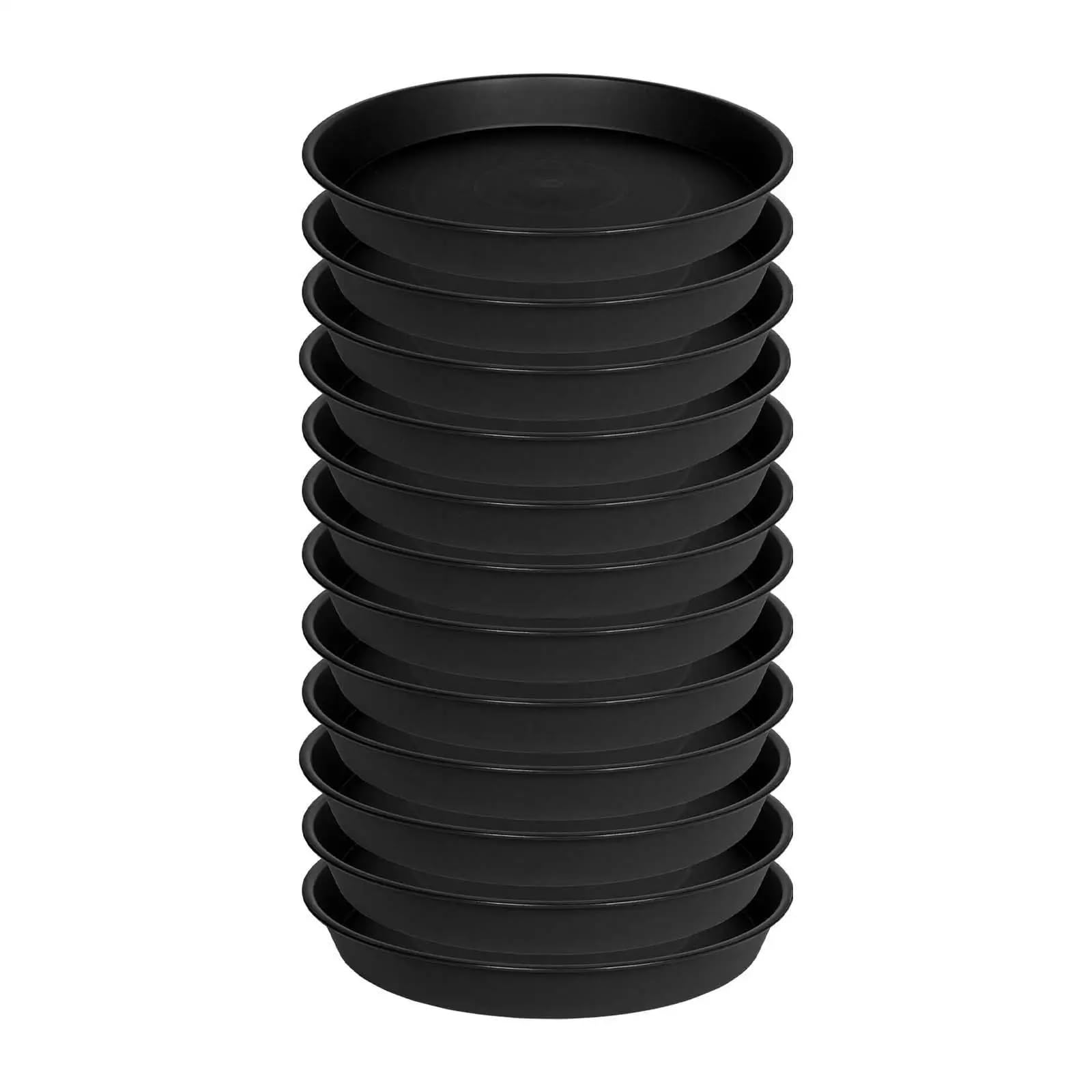 DSFIHJO Plant Tray 12x 11.81 Plant Saucers Flower Pot Household Round Tray For Pots(Black)