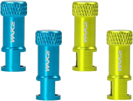 CYSKY 2 in 1 Presta Valve Stem Caps with Valve Core Removal Tool in Cap, Bicycle Tubeless Presta Valve Stem Covers, Light Weight Durable, Convenient Bike Tool 4pcs Blue & Green