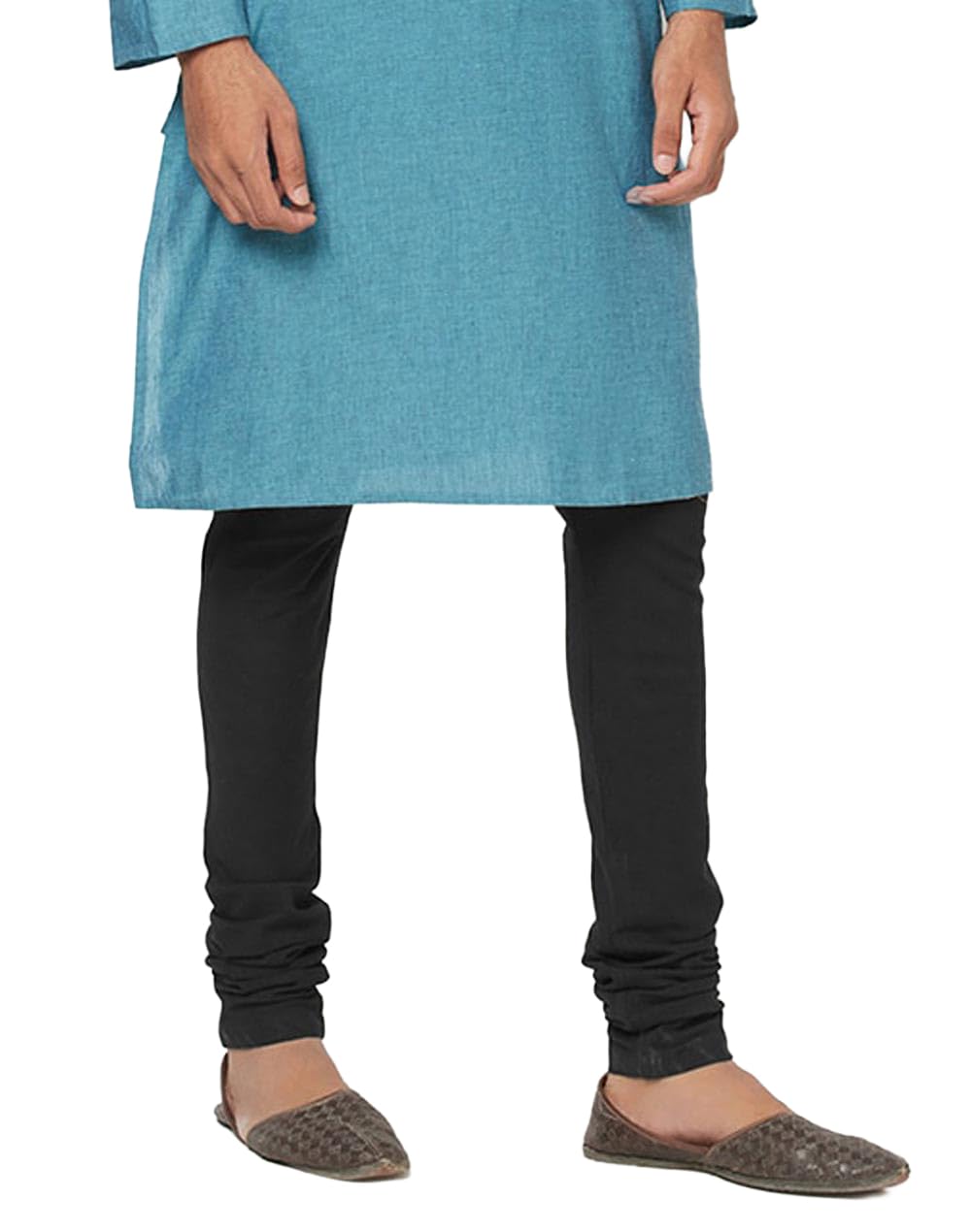 fabindia Men's Black Cotton Solid Comfort Fit Churidar Pyjama-picture-38