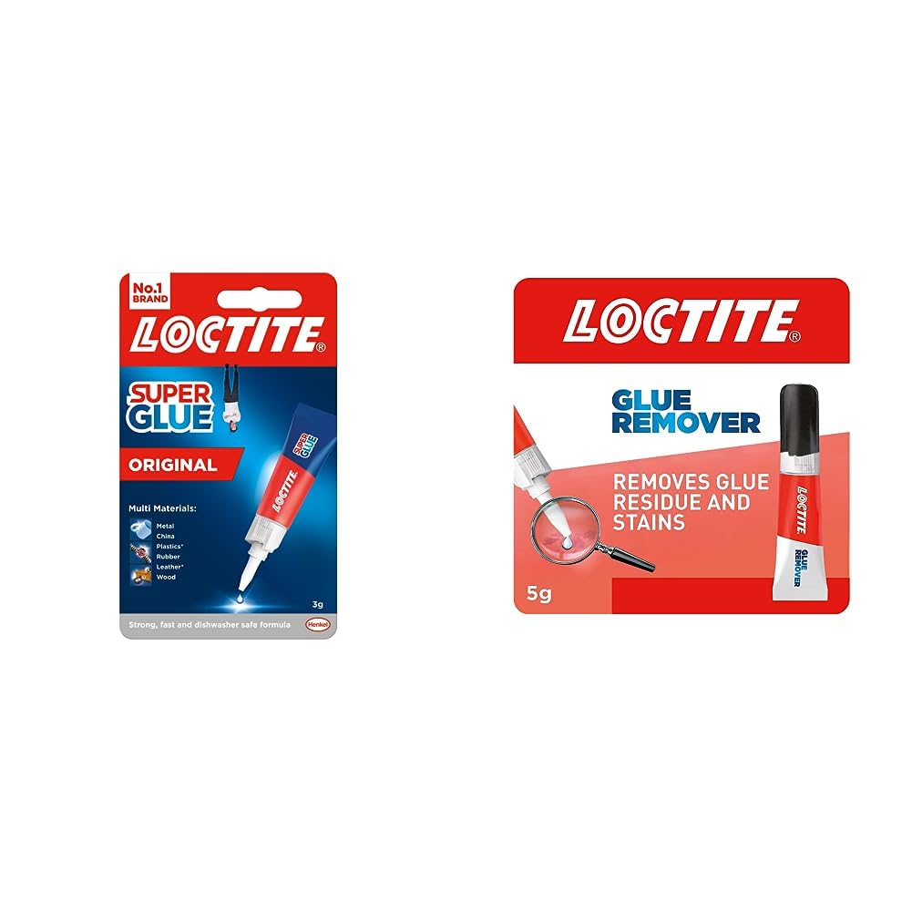 LoctiteUniversal, Strong All Purpose Liquid Adhesive for Repairs, Clear Glue for Various Materials, Easy to Use Instant Super Glue, 1 x 3g, Loctite Glue Remover for Correcting Badly Bonded Items