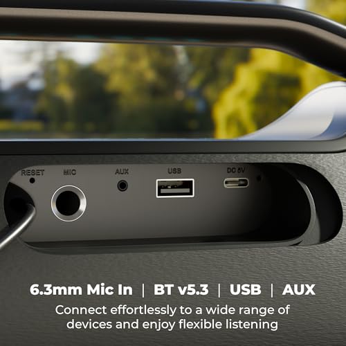 Image of Zebronics 2026 Launch 75W Bluetooth Speaker, Upto 5Hrs Playback, Dual 78mm Drivers, 101mm Subwoofer, Dual Passive Radiators, RGB Modes, 6.3mm Mic Input, TWS, BT v5.3, Type-C (Sound Feast 550)