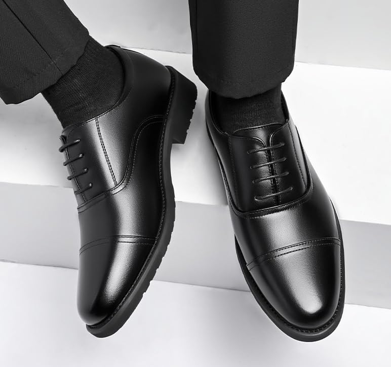 Men's Dress Shoes Wide Width Lace Up Office Working Leather Derby Rubber Formal Shoes2