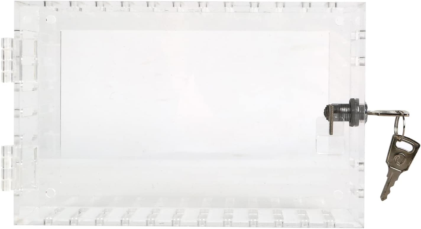 Universal thermostat lock box with key, Clear thermostat