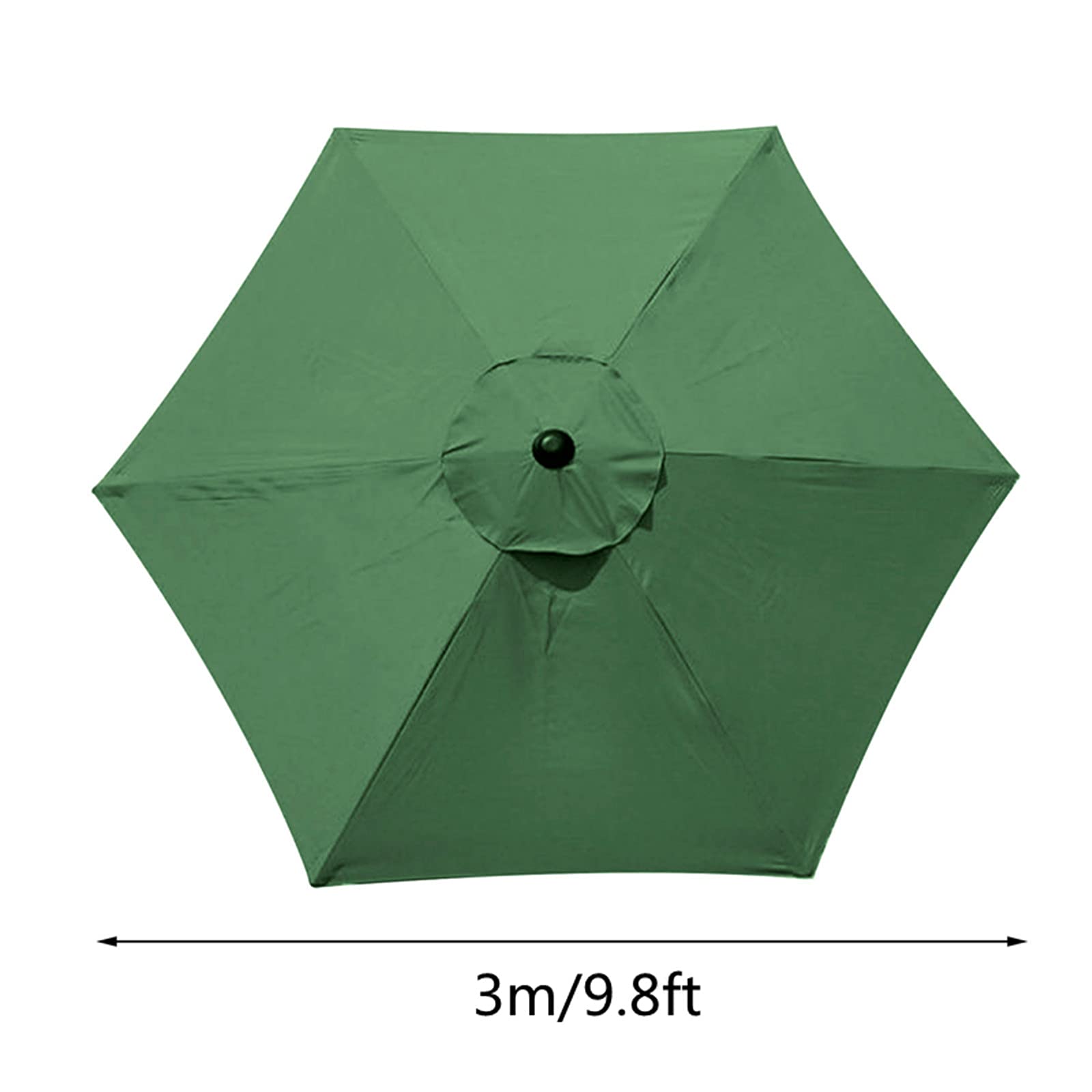 SMLJFO - Copertura di ricambio per ombrellone da 3 m, con 6 costole, impermeabile, anti-ultravioletti, colore: Verde