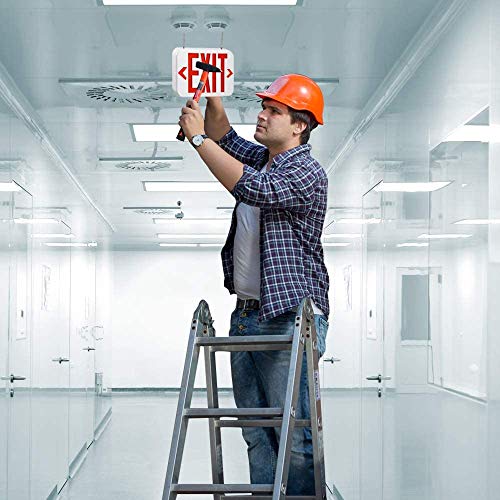 Ostek Red Led Exit Emergency Sign Light - Standard - Battery Backup, Dual Led Lamp Abs Fire Resistance Ul-Listed 120-277V (Red Exit Sign) #TOP5