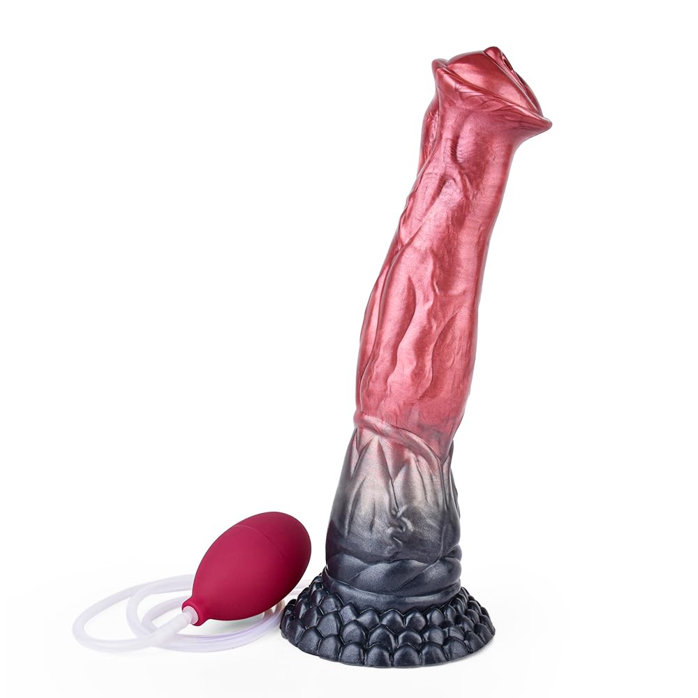Dildo di cavallo Dildo gigante di cavallo animale con ventosa Spray Squirting Pene Plug anali Silicone multicolore Giocattoli sessuali anali for uomini e donne